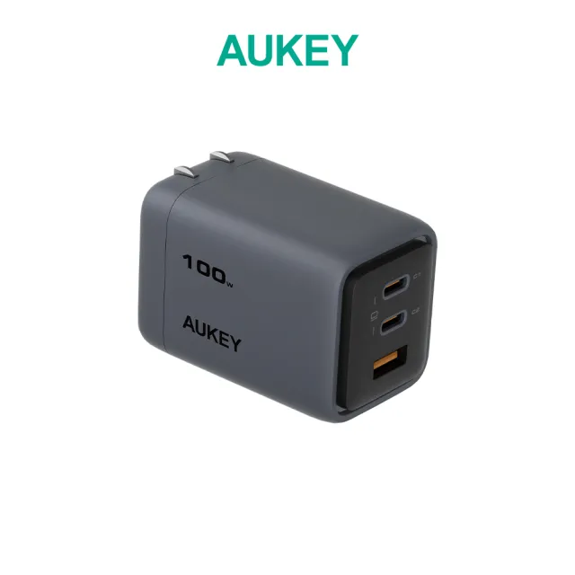 【AUKEY】Comet Mix 3 100W PA-C5 Type-C 氮化鎵 三孔 PD快充充電器(百瓦電力 一手掌握)