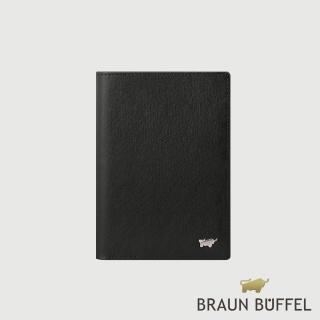 【BRAUN BUFFEL 德國小金牛】HOMME-M 3卡護照夾-黯黑(BF306-500-BK) 送禮推薦