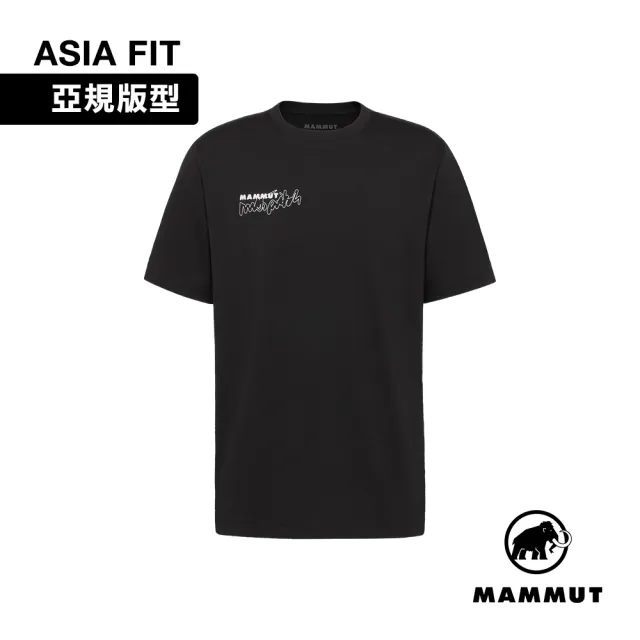 【Mammut 長毛象】Mammut Base T-Shirt AF Multi-Pitch 有機棉短袖T恤 黑色 男款 #1017-07550