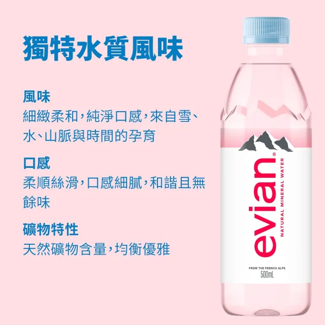 【Evian 依雲】官方直營 天然礦泉水330mlx24入/箱(寶特瓶)