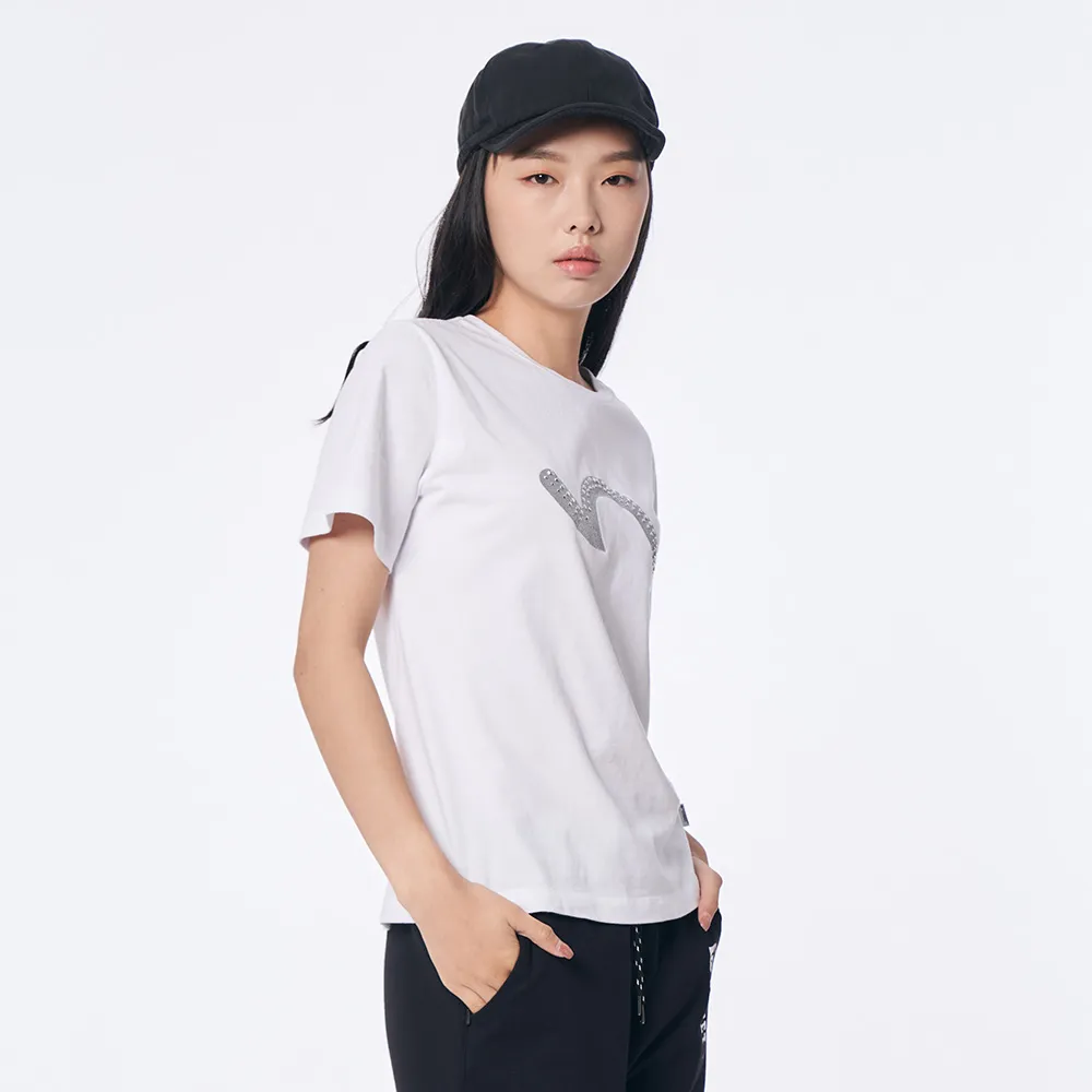 【5th STREET】短袖 短t 上衣 t恤 TEE 經典 女裝 logo 白(570968)