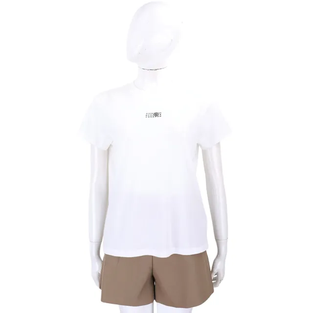 【MM6 MAISON MARGIELA】數字標籤圓領白色純棉短袖TEE T恤