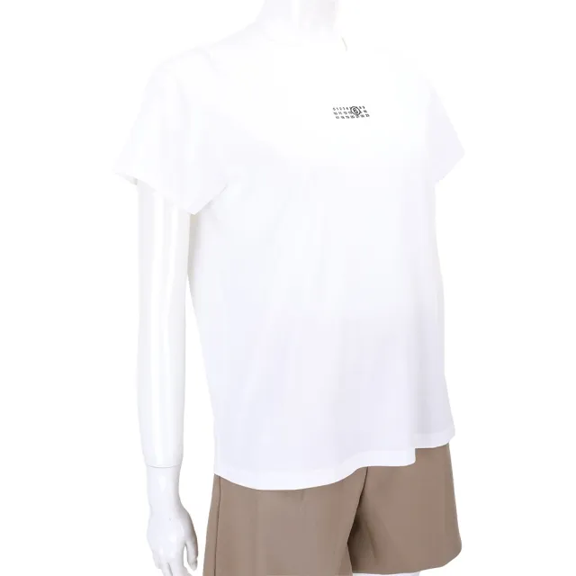 【MM6 MAISON MARGIELA】數字標籤圓領白色純棉短袖TEE T恤