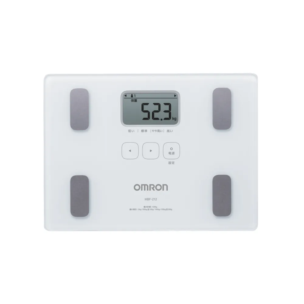 【OMRON 歐姆龍】電子體重計/兩點式體脂計 HBF-212 柔道國手 楊勇緯推薦(白色)