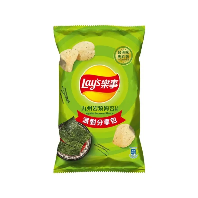 【Lay’s 樂事】樂事派對分享包系列X2包(經典原味/岩燒海苔/香濃起司)