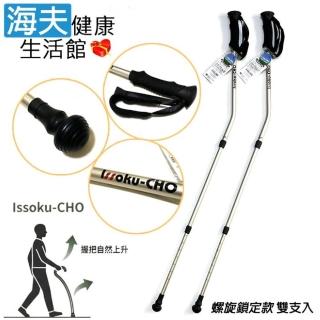 【海夫健康生活館】Issoku-CHO 日本專利健走杖–經典款螺旋鎖定式 香檳金色X雙支(W25000-CG)