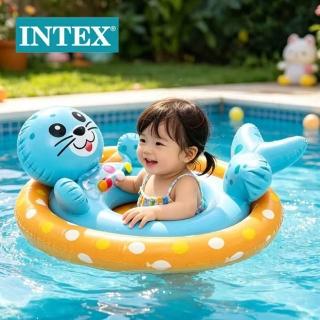 INTEX 59570動物造型水上兒童坐位式充氣游泳圈(充氣坐騎 兒童嬰兒坐圈 水上玩具 適3-4歲)
