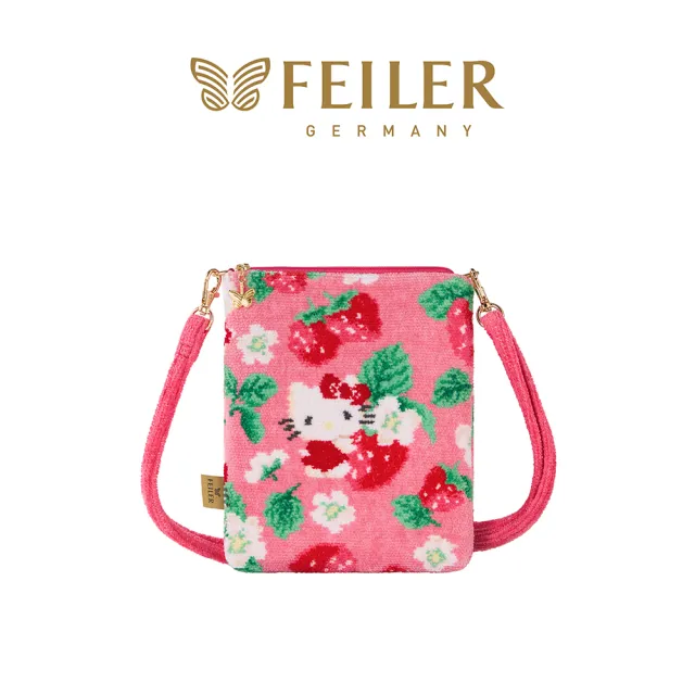 【Feiler】Hello Kitty草莓物語斜背包 (18X20X3)