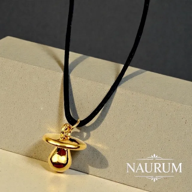 (NAURUM)黃金墜飾安枕無憂金奶嘴0.06錢附贈皮繩
