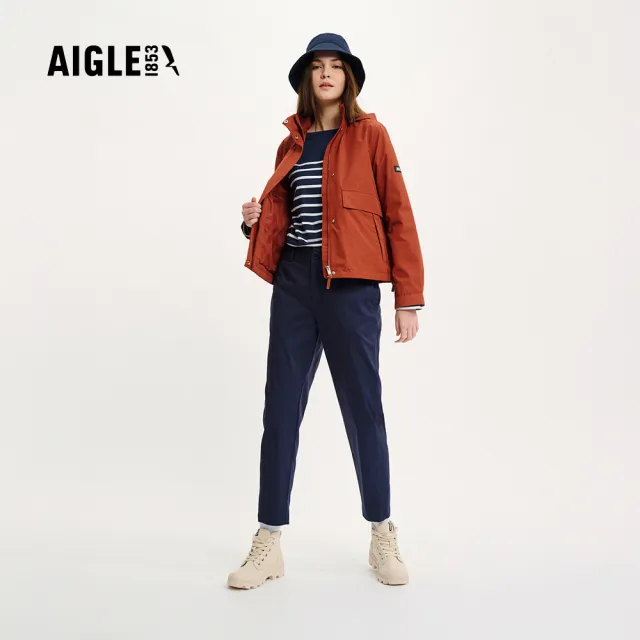 【AIGLE】女 快乾彈性九分褲｜AG-4P228A057 深藍(coolmax 吸濕排汗 快乾 彈性褲)