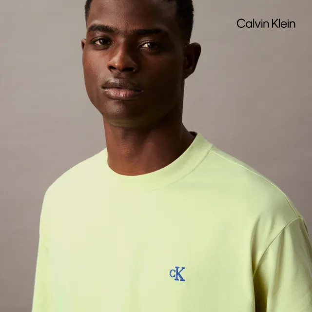 【CALVIN KLEIN】官方旗艦館CK Calvin Logo 圓領上衣_黃色