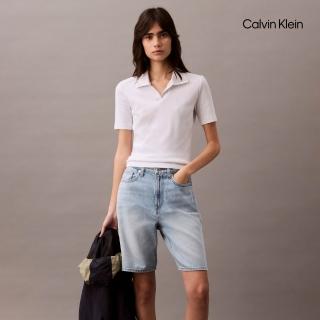 【CALVIN KLEIN】官方旗艦館CK 基本款修身 V 領 Polo 衫 白色