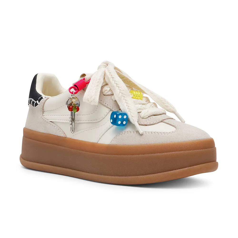 【steve madden】厚底素面造型鞋帶德訓鞋 OFF-TRACK-D(米色)