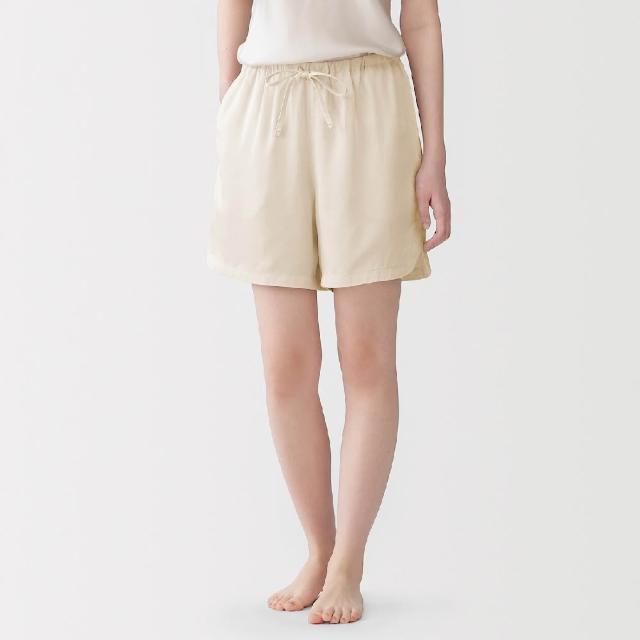 【MUJI 無印良品】女柔滑緞面短褲(象牙白/淺橘/萊姆綠/暗藍)