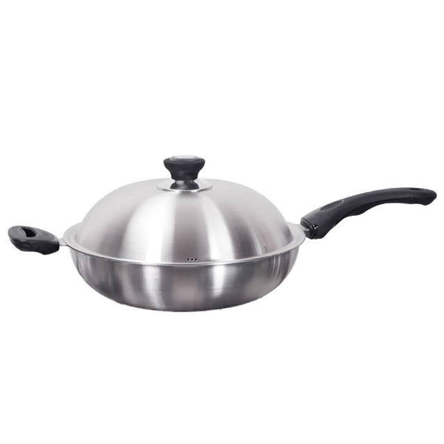 【CHEF 掌廚】台灣製極厚316不鏽鋼五層複合金炒鍋33CM(不挑爐具/可替換把手)