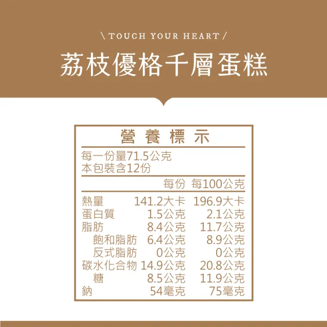 【塔吉特】荔枝優格千層(8吋)