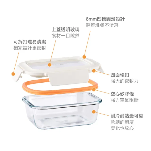 【LocknLock 樂扣樂扣】官方直營 新視界保鮮盒長方形4件組(630ml*2+1000ml*2)