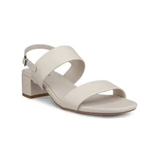 【ecco】LIVA SANDAL 35 麗芙簡約正裝中低跟涼鞋 女鞋(石灰色 25030301378)