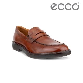 【ecco】METROPOLE LONDON PENNY LO 都會倫敦經典套入式正裝皮鞋 男鞋(深棕 52565411053)