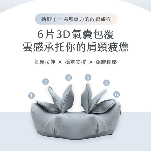 【3ZeBra 三隻斑馬】朵朵枕｜氣壓熱敷頸部按摩器(肩頸按摩 肩頸熱敷 氣壓拉伸 父親節禮物)