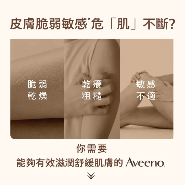 【Aveeno 艾惟諾】燕麥高效舒緩潤膚霜312gx2(修護霜/身體乳/保濕乳液)