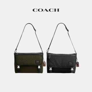 【COACH】蔻馳官方直營 經典標誌尼龍郵差包 斜背包-2色任選(CEQ96)