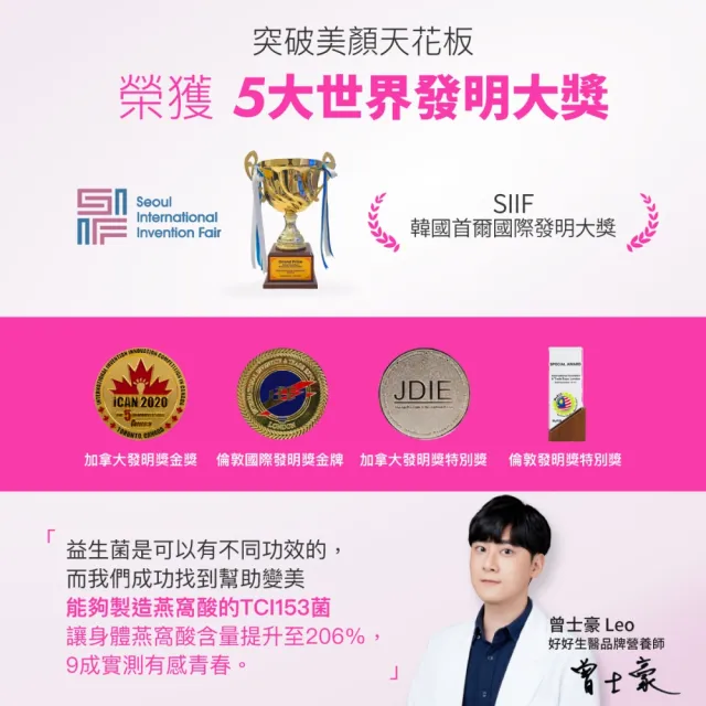 【好好生醫】燕窩酸益生菌＋飛航補充包（父親節限時優惠、幫助入睡、專利番紅花萃取、鎂）