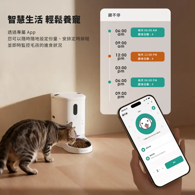 【grantclassic】餵不停 LuxNourish寵物自動餵食器 雙碗+攝影機 (360度攝影機/3L/官方直營)