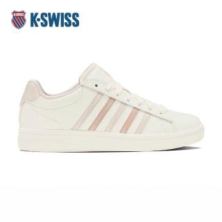 【K-SWISS】時尚運動鞋 COURT TIEBREAK II 休閒 女鞋 米白乾燥粉色 94413-150-M