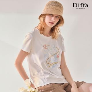 【Diffa】Summer海洋意象印花針織衫-女