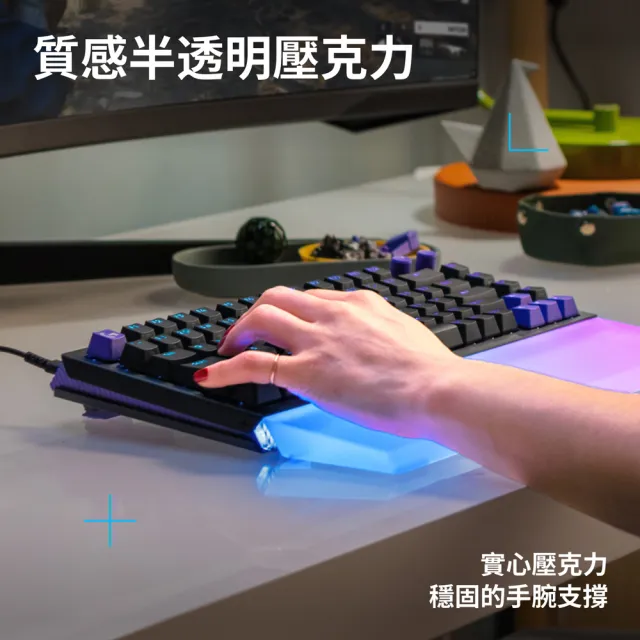 【Logitech G】G512 X 75 磨砂透明壓克力手托