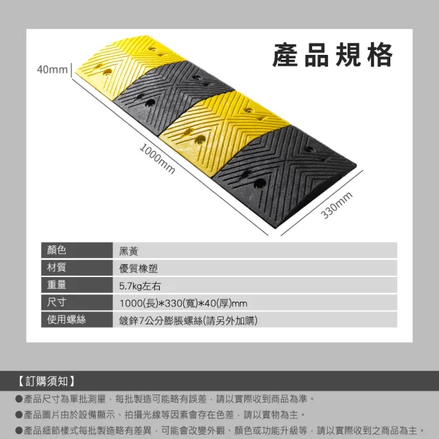 交通減速帶 耐壓減速墊 道路減速丘 黃黑減速帶 地下室減速坡 180-TRA35RP 車道減速 車道減速坡
