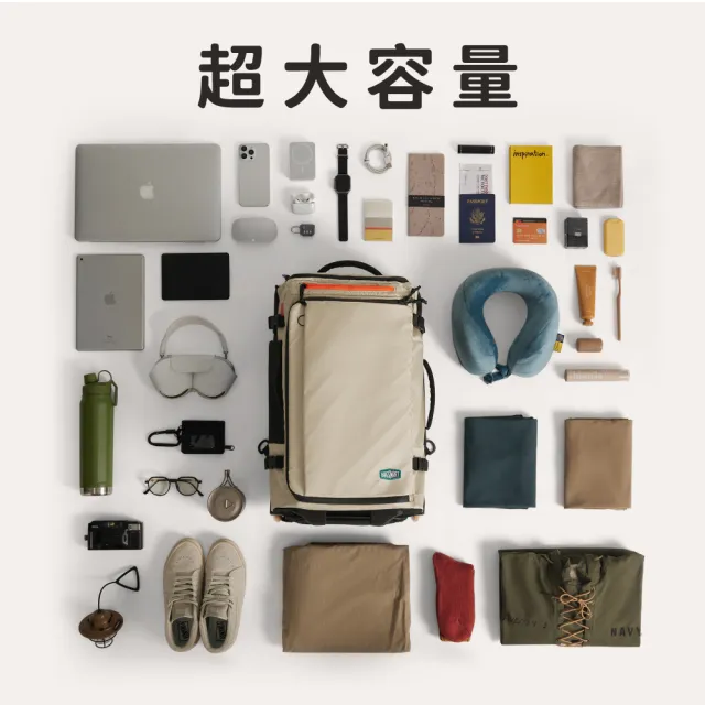 【BAGSMART】旅人Ultra兩用雙肩拉桿包43L ★大容量 防潑水 滑板輪 登機旅行袋