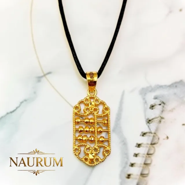 (NAURUM)黃金墜飾福算臨門0.54錢附贈皮繩
