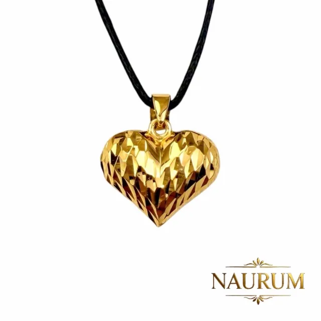 (NAURUM)黃金墜飾心動軌跡0.89錢附贈皮繩