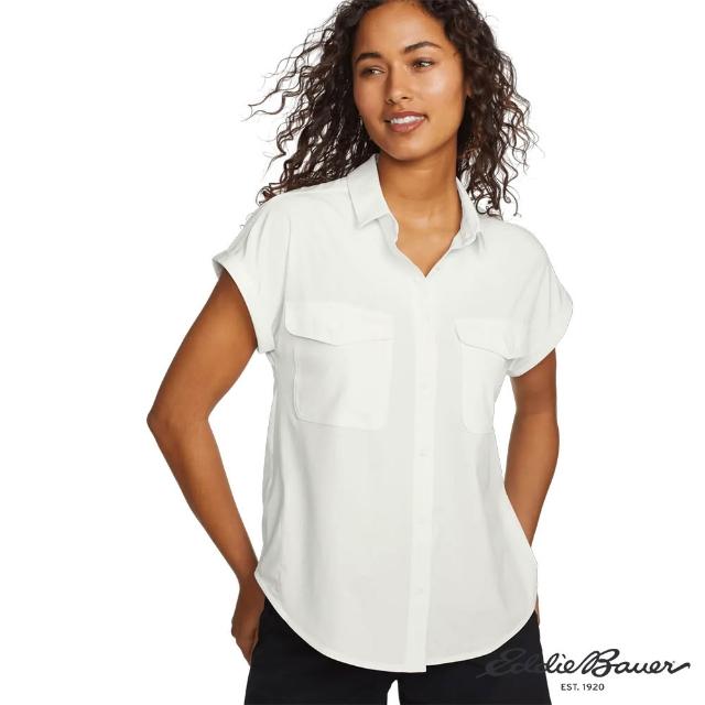 【Eddie Bauer】女性短袖透氣涼感襯衫 白色 21601219