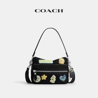 【COACH】蔻馳官方直營 BRAIN DEAD DAKOTA 經典 SIGNATURE 尼龍貼飾斜背手袋 斜背包-混合黑色(CFD99)