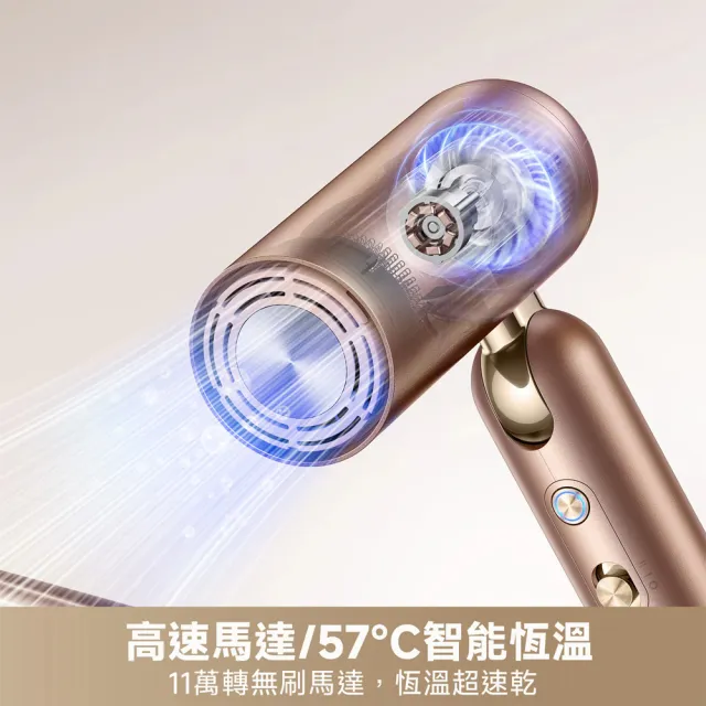 【Dreame 追覓科技】出國必備！Pocket Uni 魔術折疊高速吹風機 (100-240V國際電壓)