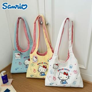 【SANRIO 三麗鷗】時尚凱蒂貓大容量肩背包HOBO包(Hello Kitty)