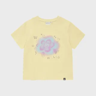【Wacky WiLLY】官方旗艦館 女款模糊LILY短袖上衣(WMS短版上衣 淺黃色)