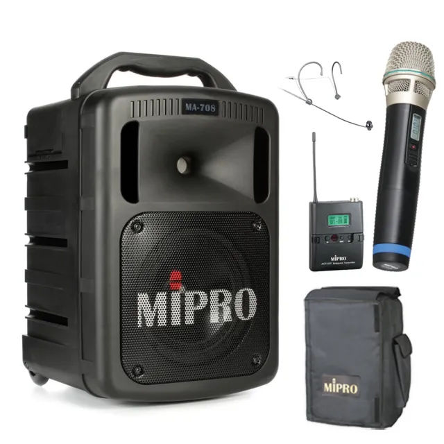【MIPRO】MA-708雙頻豪華型無線擴音機UHF 贈原廠防塵收納套SC-708