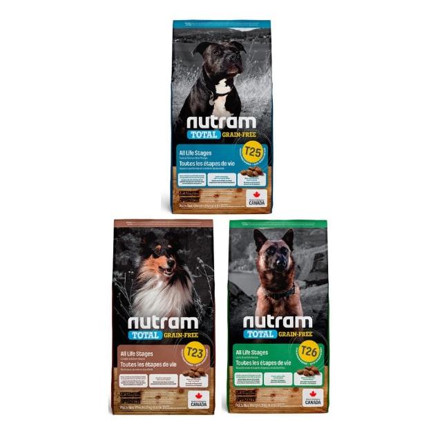 【Nutram 紐頓】T23/T25/T26無穀全能系列狗飼料 11.4kg/25lb(火雞/鮭魚/羊肉、狗糧)