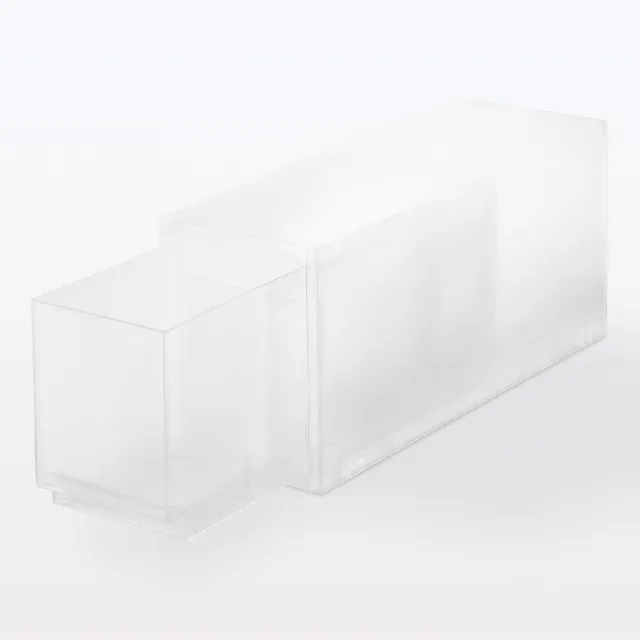 【MUJI 無印良品】PP盒/深型/窄/附隔板/正反疊 約寬14×深37×高17.5cm