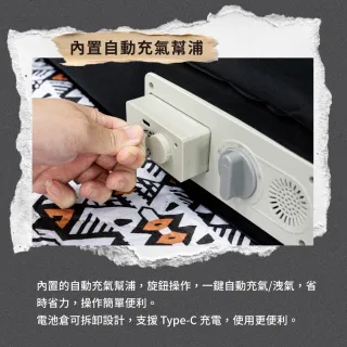 【NUIT 努特】巢好睡 雙人電動充氣TPU床墊 內建電動幫浦 USB充電 露營充氣床墊 超彈海綿 沖孔海綿 (NTB106)