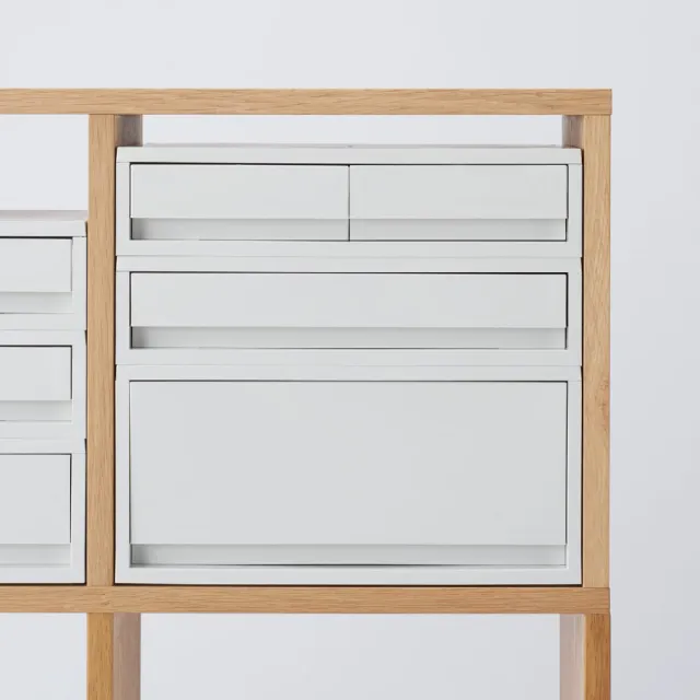 【MUJI 無印良品】PP資料盒/橫式/深型/白灰 整體：約寬37×深26×高17.5cm