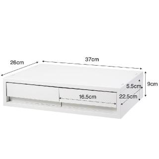 【MUJI 無印良品】PP資料盒/橫式/薄型/2格/白灰 整體：寬37×深26×高9cm 內寸：約寬16×深22.5×高5.5cm