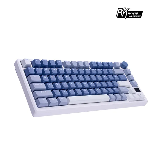 【RK ROYAL KLUDGE】M75 75% 藍牙三模無線機械鍵盤 海洋(熱插拔/K黃軸/RGB/中文/Gasket結構/OLED/旋鈕調整)