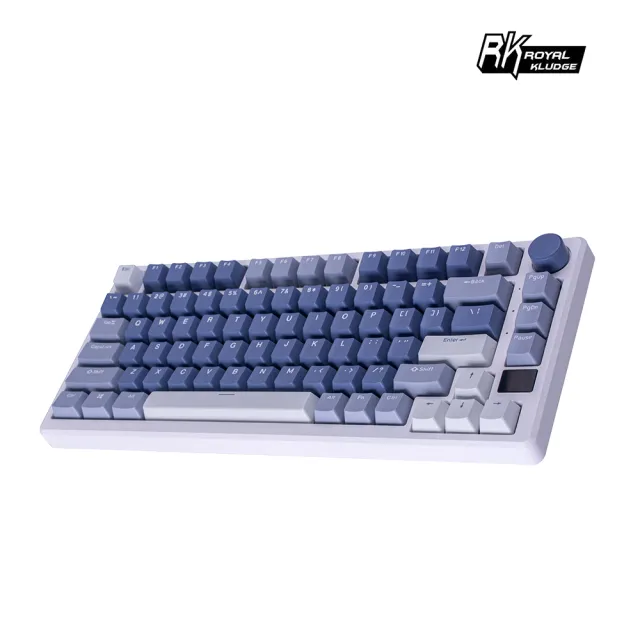 【RK ROYAL KLUDGE】M75 75% 藍牙三模無線機械鍵盤 海洋(熱插拔/K黃軸/RGB/中文/Gasket結構/OLED/旋鈕調整)