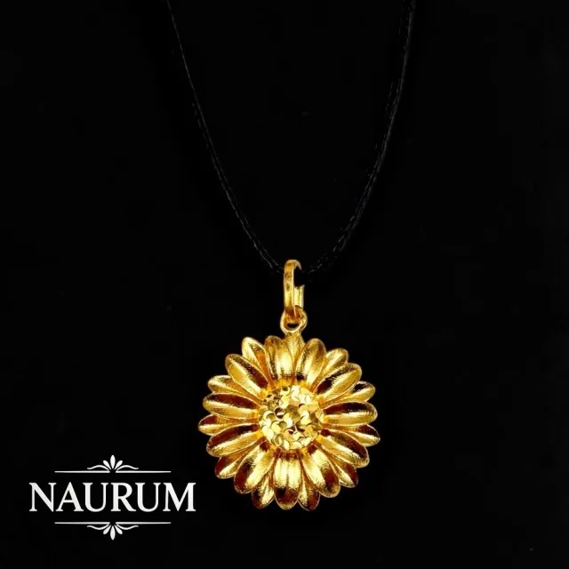 (NAURUM)黃金墜飾盛夏日光0.79錢附贈皮繩