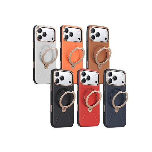 【TORRAS 圖拉斯】Ostand Spin VegSkin iPhone17系列磁吸四象限旋轉支架防摔純素皮革手機殼